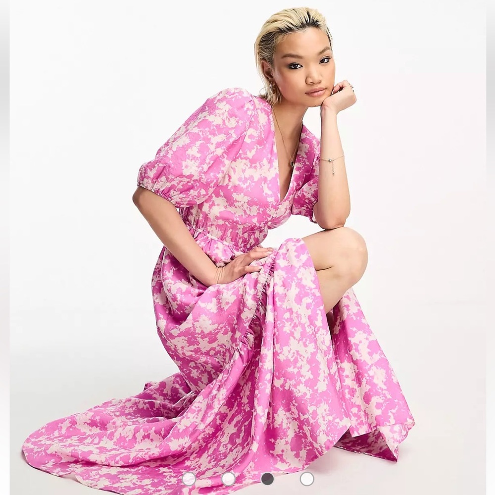 & Other Stories Pink Floral Maxi Dress